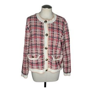 Ann Taylor Tweed Knit Cardigan Jacket M
